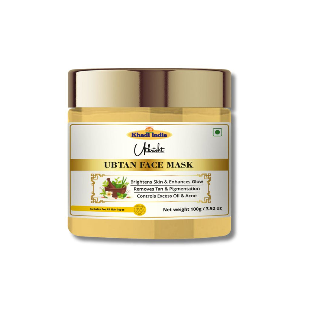 Utkrisht Khadi Ubtan Face Mask – Ayurvedic Glow Booster for Tan Removal & Skin Brightening (100g)