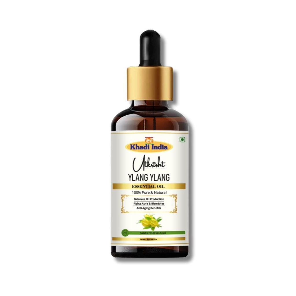 Utkrisht Khadi Ylang Ylang Essential Oil – 100% Pure & Natural | Exotic Floral Aroma for Relaxation & Skin Care - 15ml