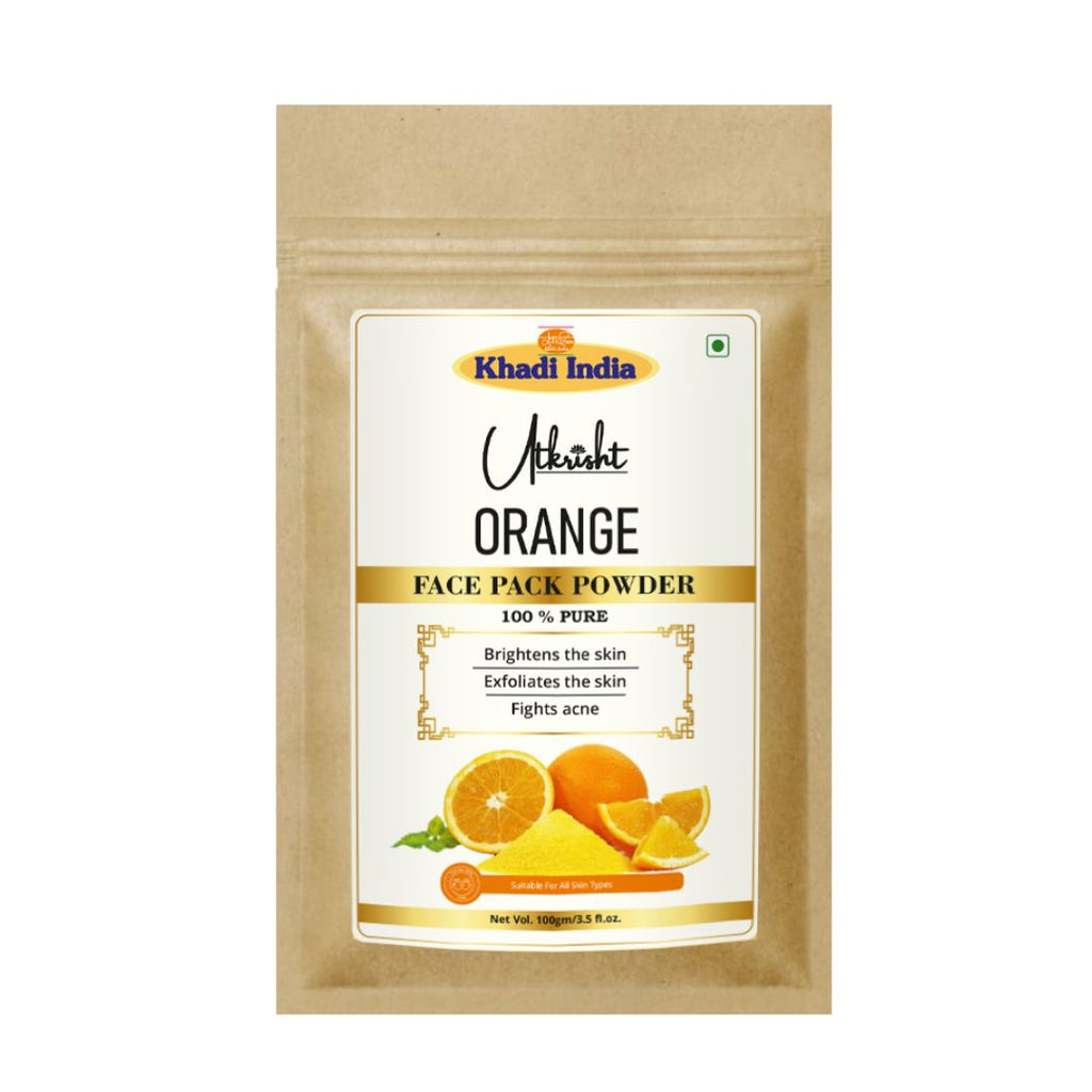 Utkrisht Khadi Orange Face Pack Powder – Brightening & Refreshing Herbal Mask for Radiant Skin - 100gm