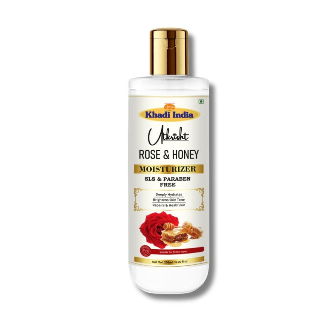 Utkrisht Khadi Rose & Honey Moisturizer – Nourishing & Hydrating Cream for Soft, Glowing Skin-200ml