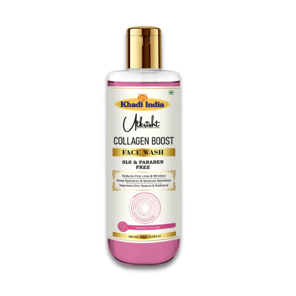 Utkrisht Khadi Collagen Boost Face Wash – Firming & Rejuvenating Cleanser for Youthful Skin- 200ml