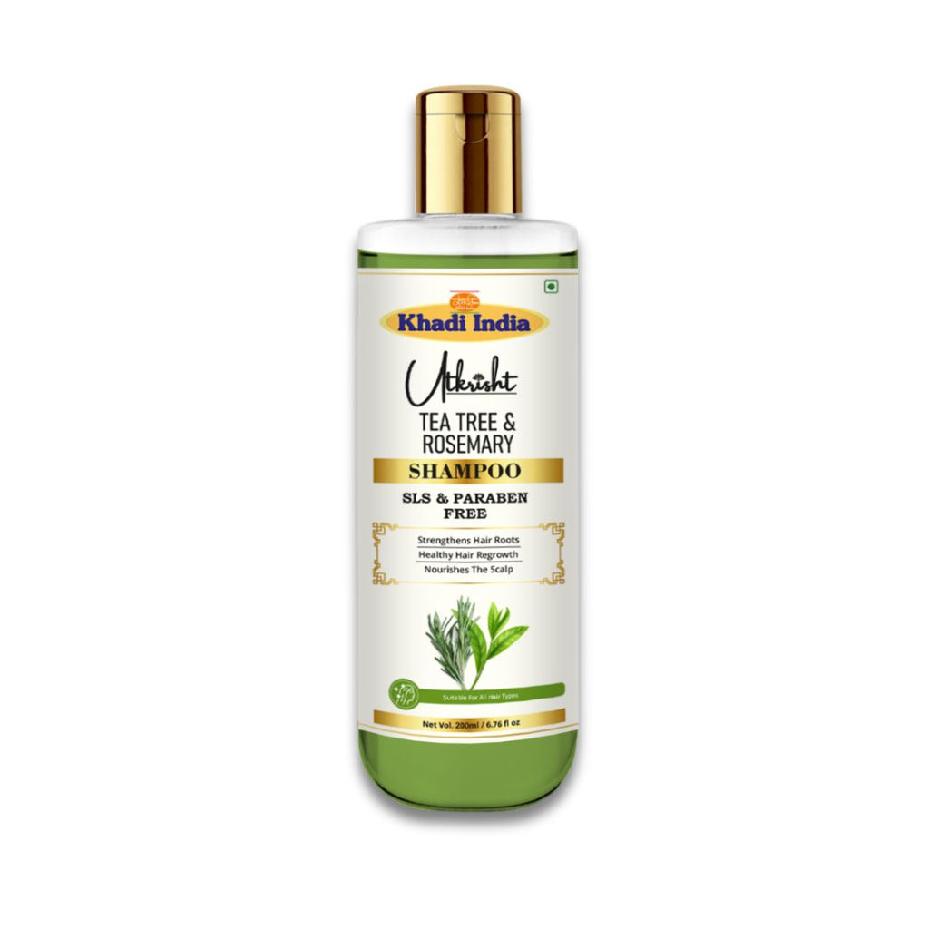 Utkrisht Khadi Tea Tree & Rosemary Hair Shampoo – Herbal Solution for Scalp Health, Dandruff & Hair Growth- 200ml