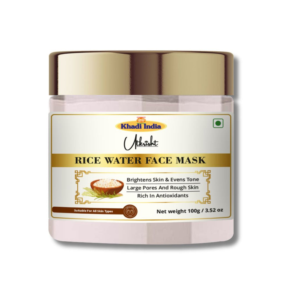 Utkrisht Khadi Rice Water Face Mask – Skin Brightening & Pore Tightening Herbal Mask (100g)