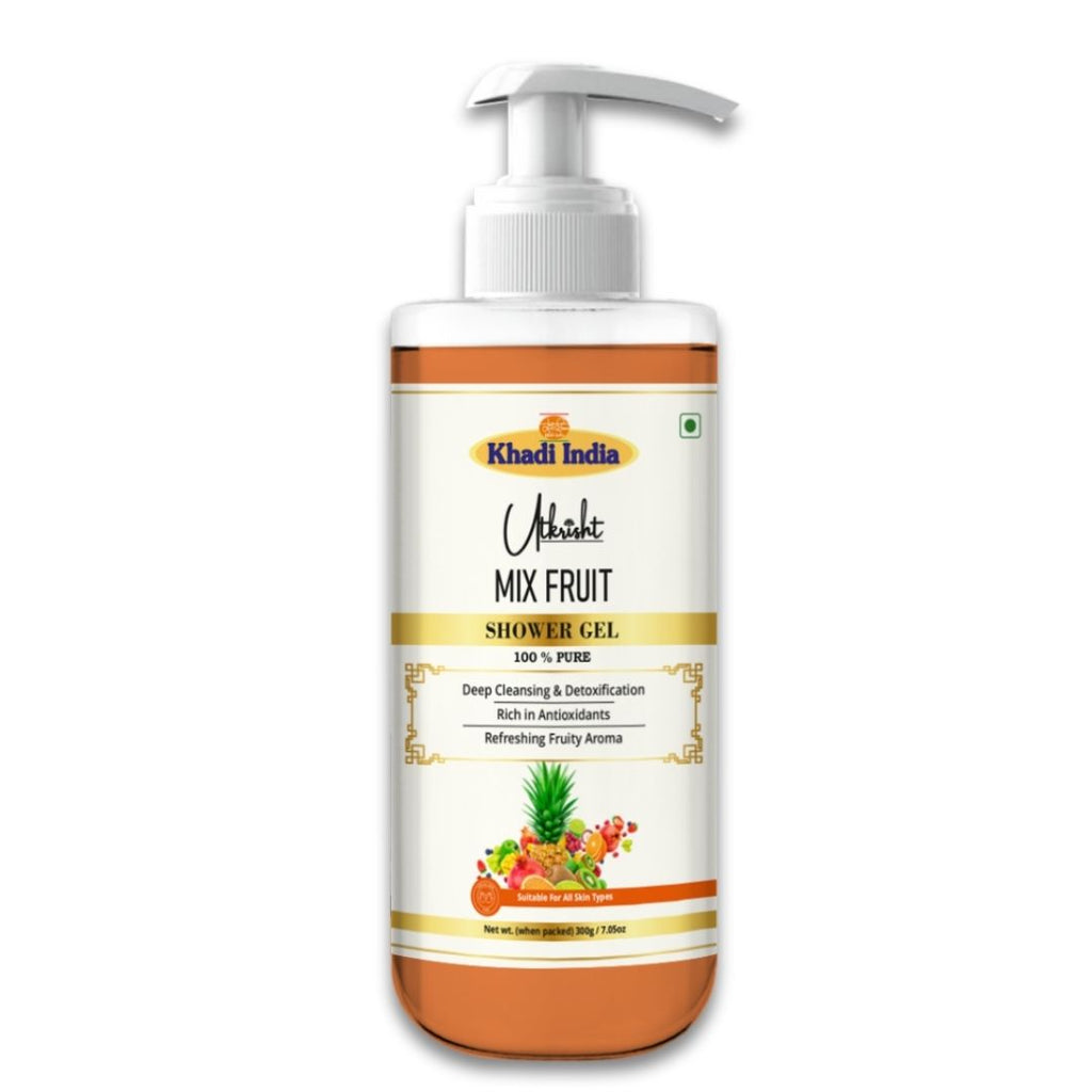 Utkrisht Khadi Mix Fruit Shower Gel – Refreshing Cleanser with Natural Fruit Extracts - 300ml