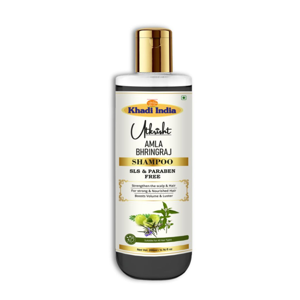 Utkrisht Khadi Amla & Bhringraj Hair Shampoo – Ayurvedic Cleanser for Hair Fall Control & Growth- 200ml