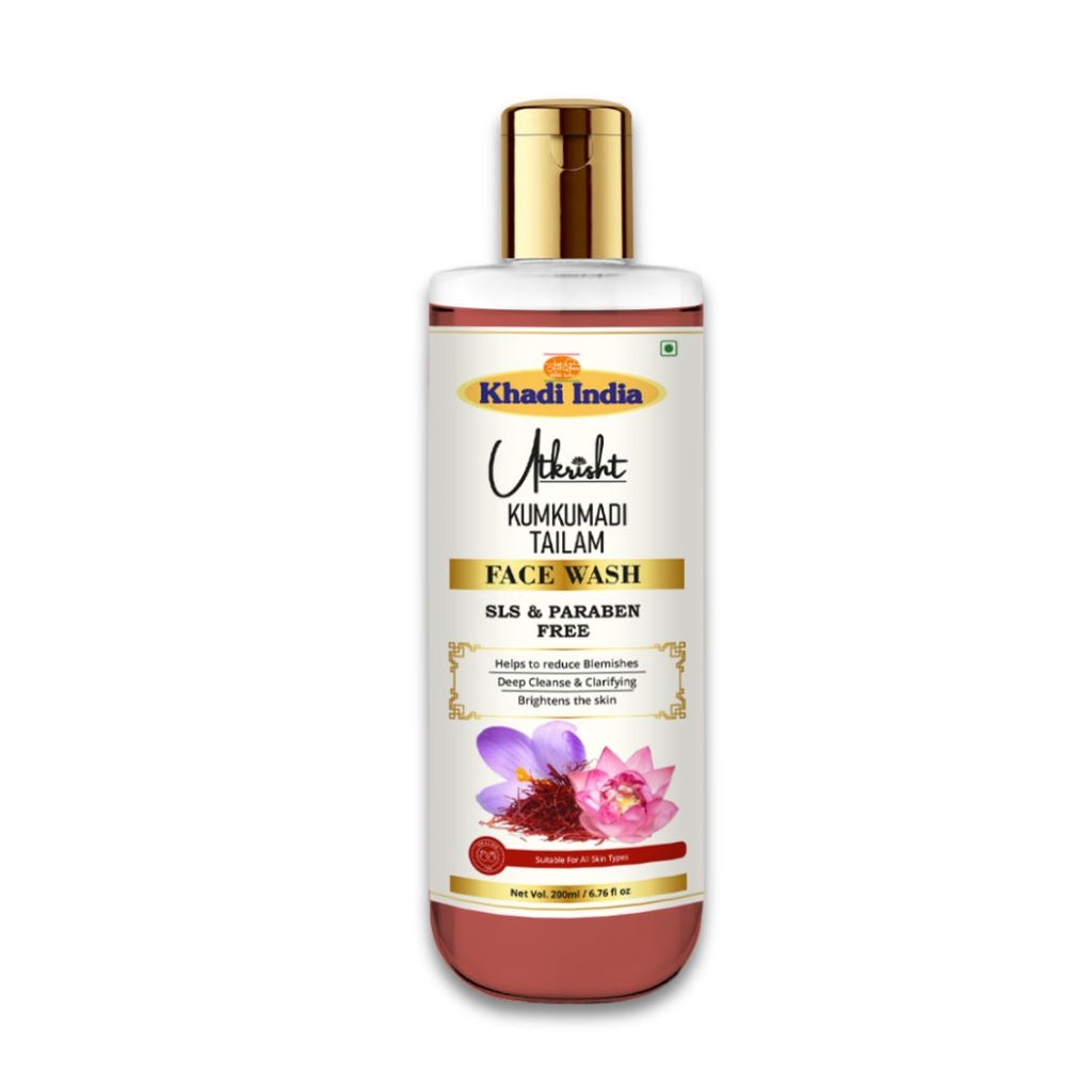 Utkrisht Khadi Kumkumadi Face Wash – Ayurvedic Radiance Cleanser for Glowing & Nourished Skin- 200ml