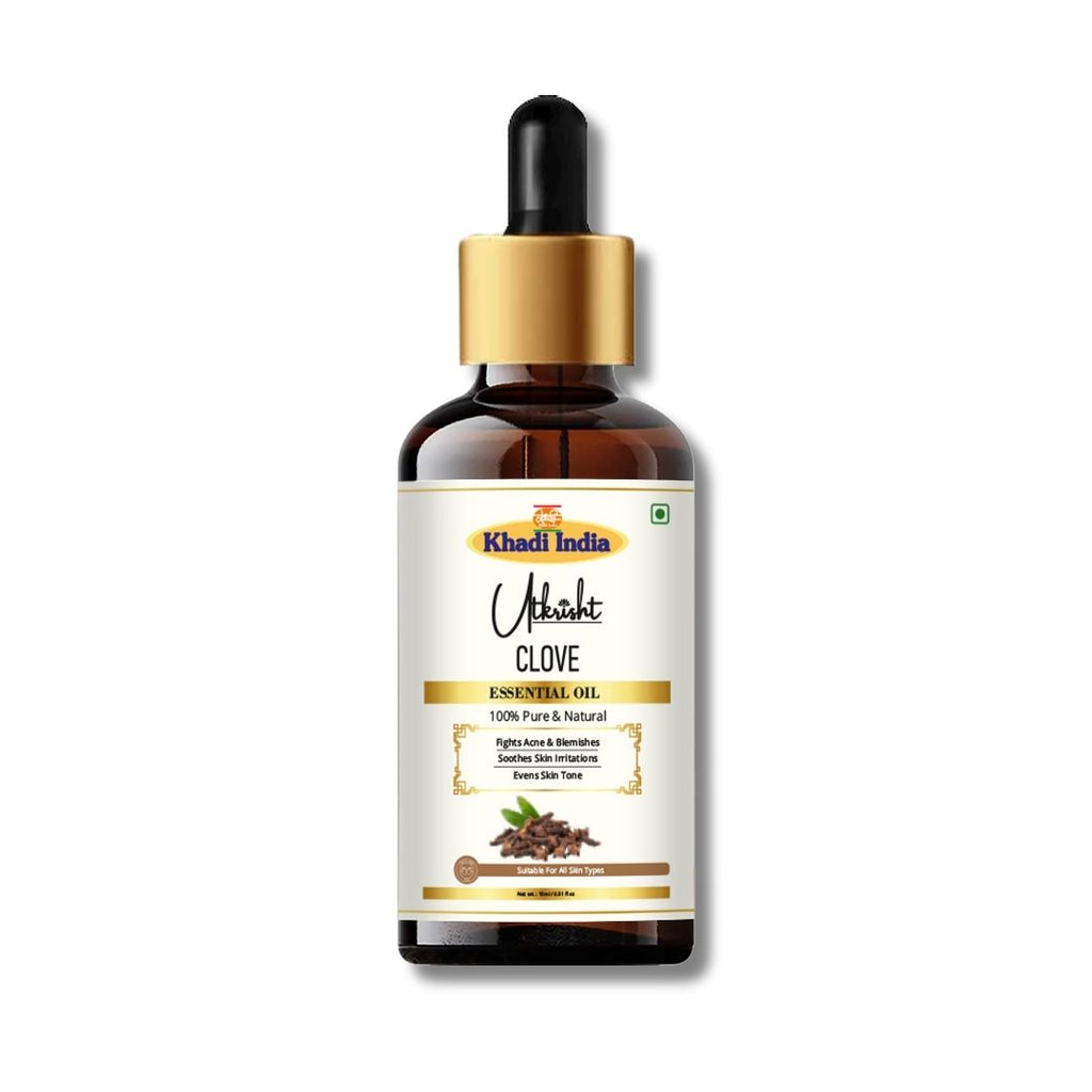 Utkrisht Khadi Clove Essential Oil – 100% Pure & Natural for Acne & Aromatherapy - 15ml