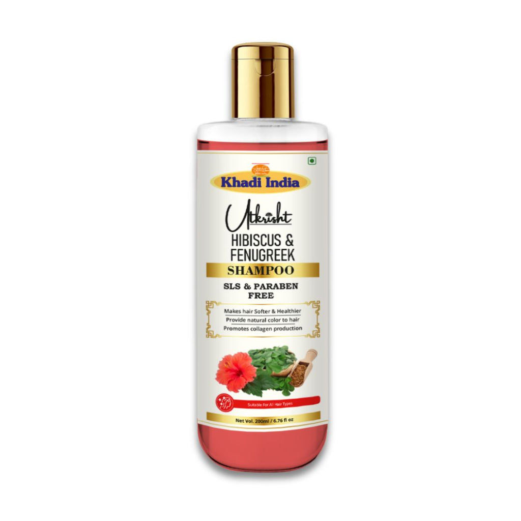 Utkrisht Khadi Hibiscus & Fenugreek Hair Shampoo – Herbal Cleanser for Hair Fall Control & Natural Shine- 200ml