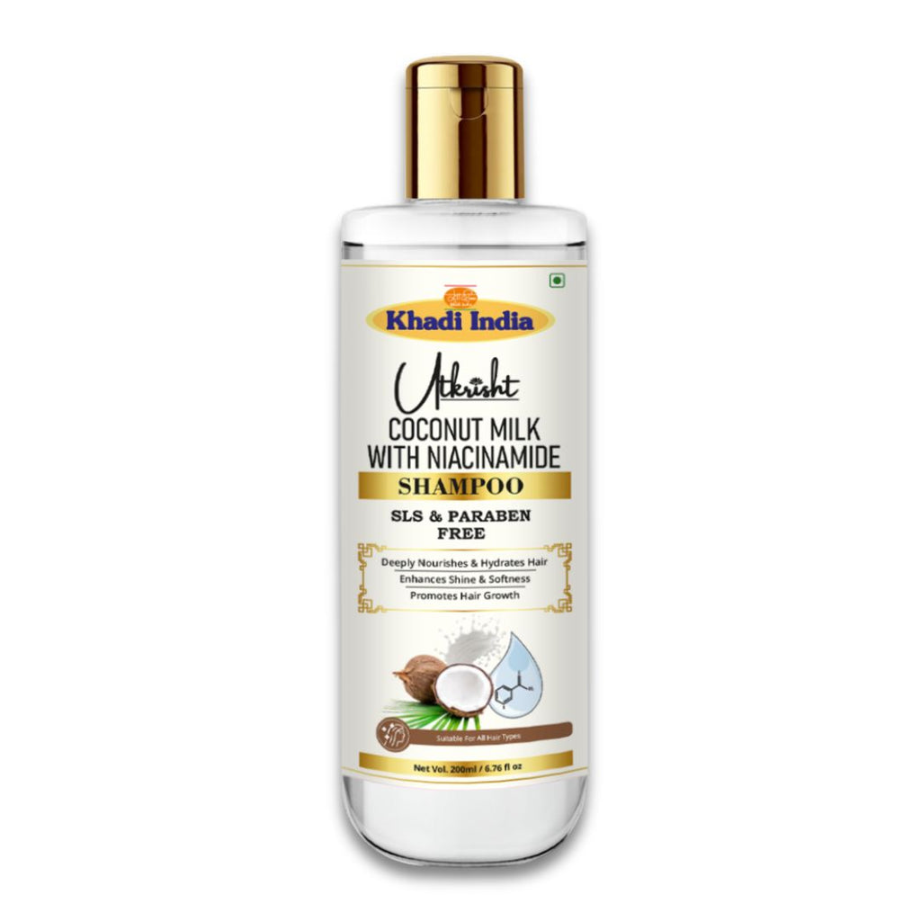 Utkrisht Khadi Coconut Milk & Niacinamide Shampoo – Deep Moisture & Repair for Soft, Healthy Hair- 200ml