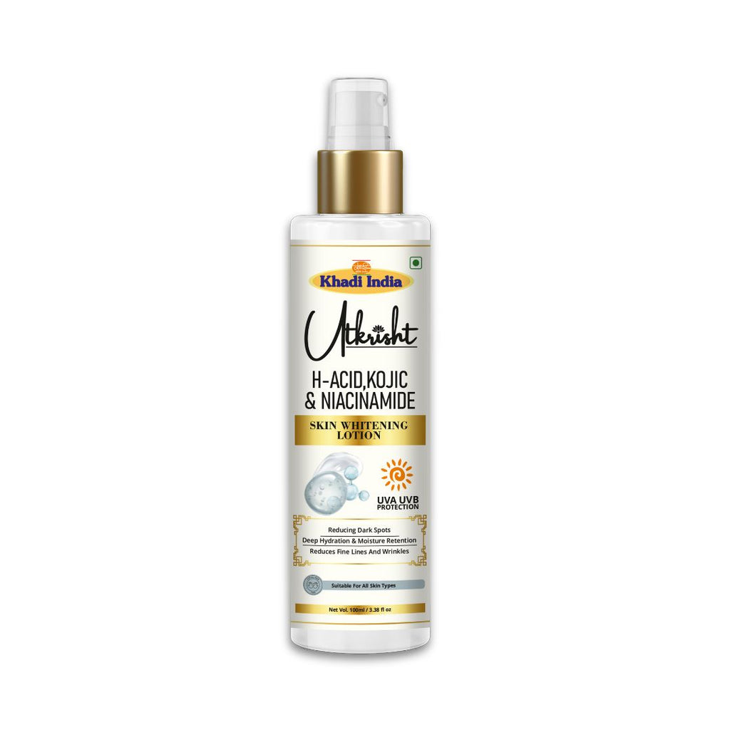 Utkrisht Khadi Skin Whitening Lotion – Brightening & Even Tone Formula with Herbal Extracts – 100ml