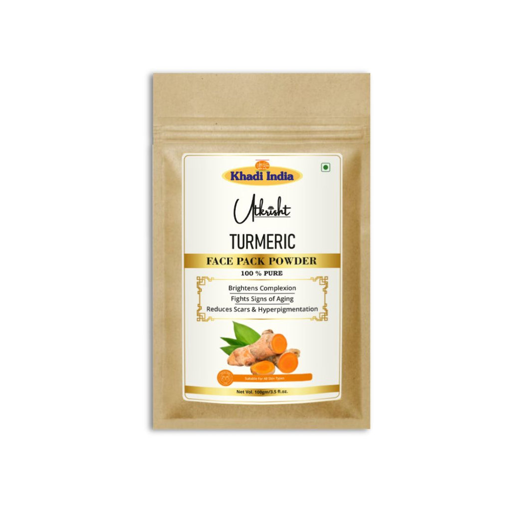 Utkrisht Khadi Turmeric Face Pack Powder – Brightening & Anti-Inflammatory Herbal Mask - 100gm