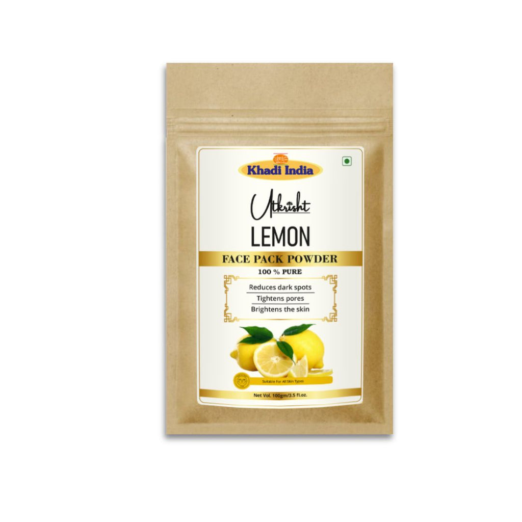 Utkrisht Khadi Lemon Face Pack Powder – Natural Brightening & Skin Detoxifier - 100gm