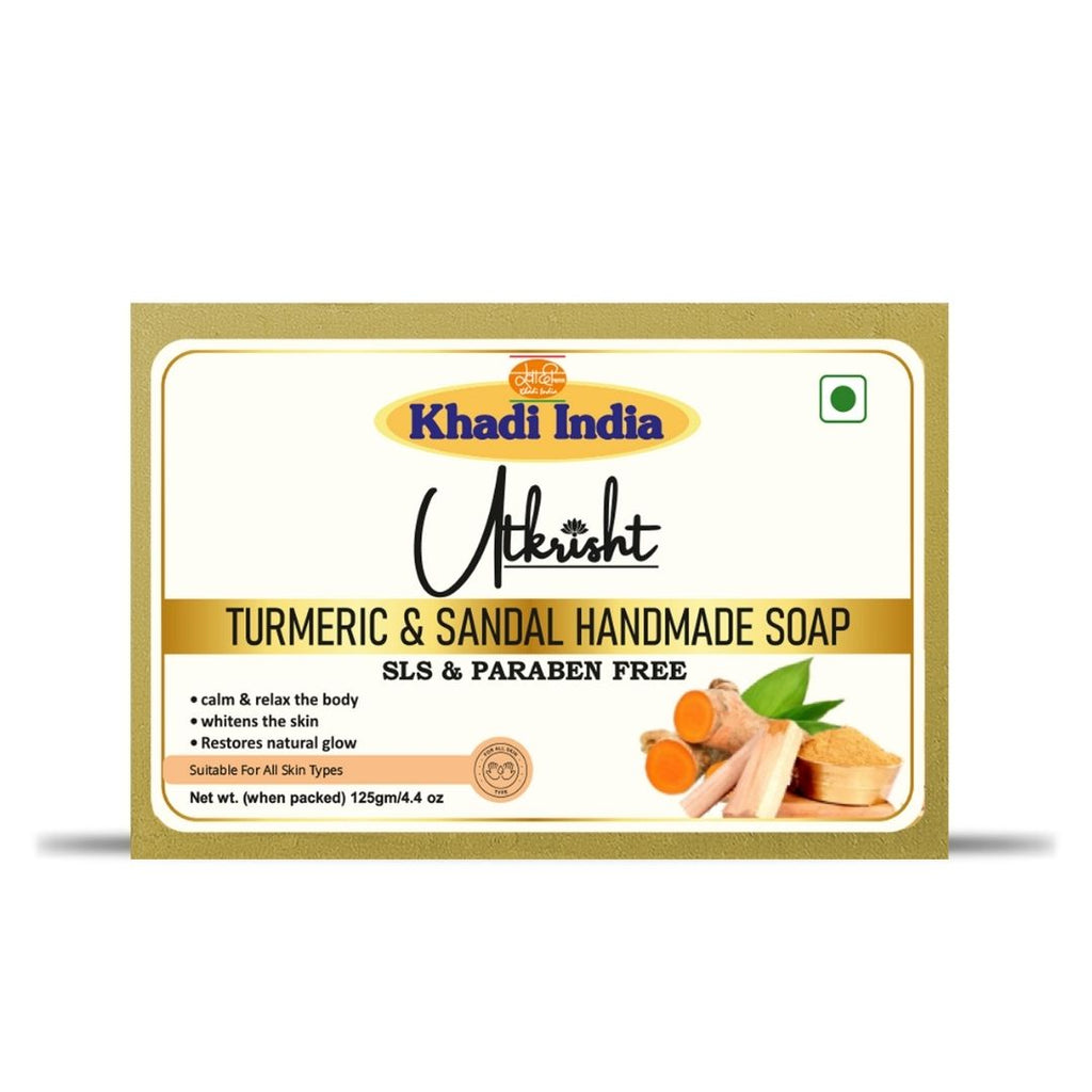 Handmade Turmeric & Sandalwood Soap – Natural Glow & Skin Soothing Bar