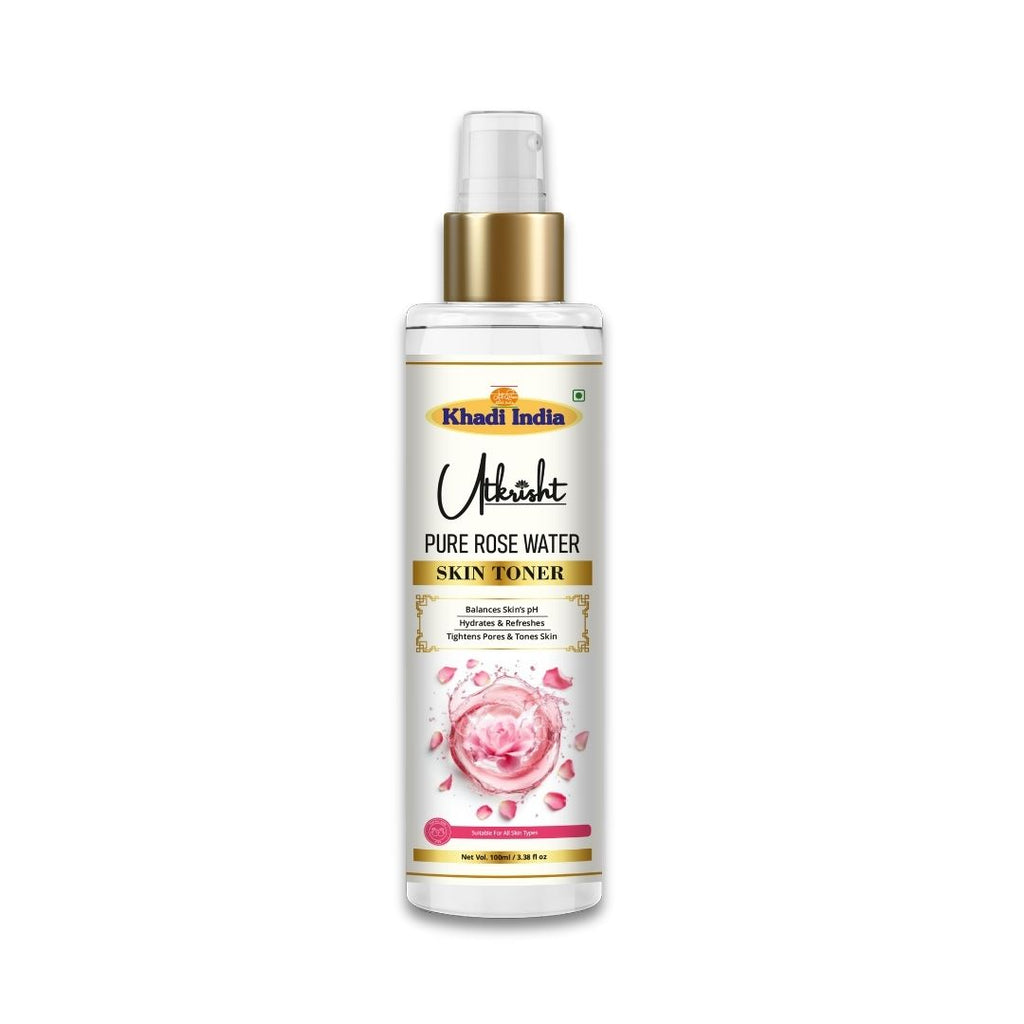 Utkrisht Khadi Rose Water Skin Toner – Pure Steam-Distilled Gulab Jal for Hydrated, Toned & Glowing Skin-100ml