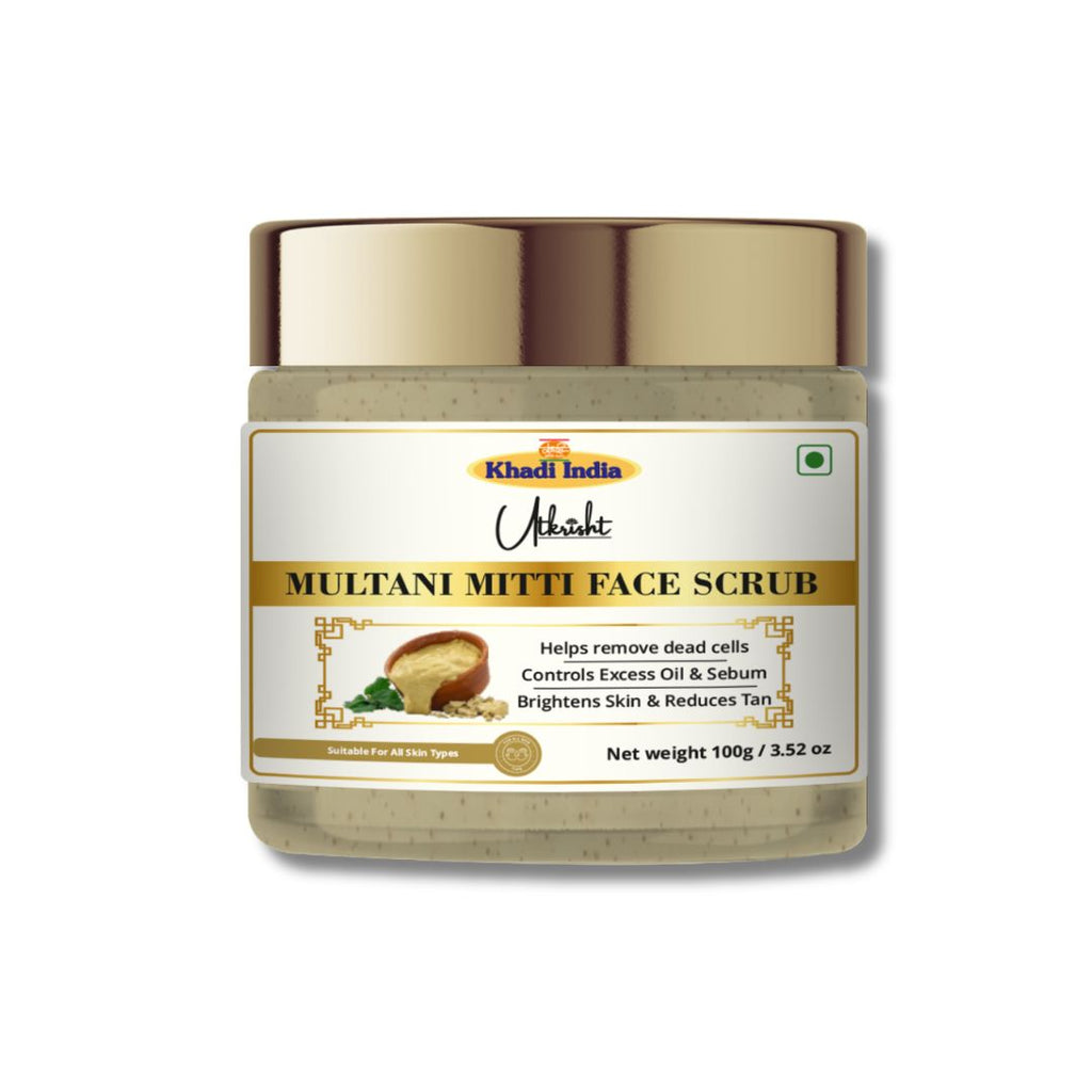 Utkrisht Khadi Multani Mitti Face Scrub 100 gm – Deep Cleansing & Exfoliating Natural Scrub