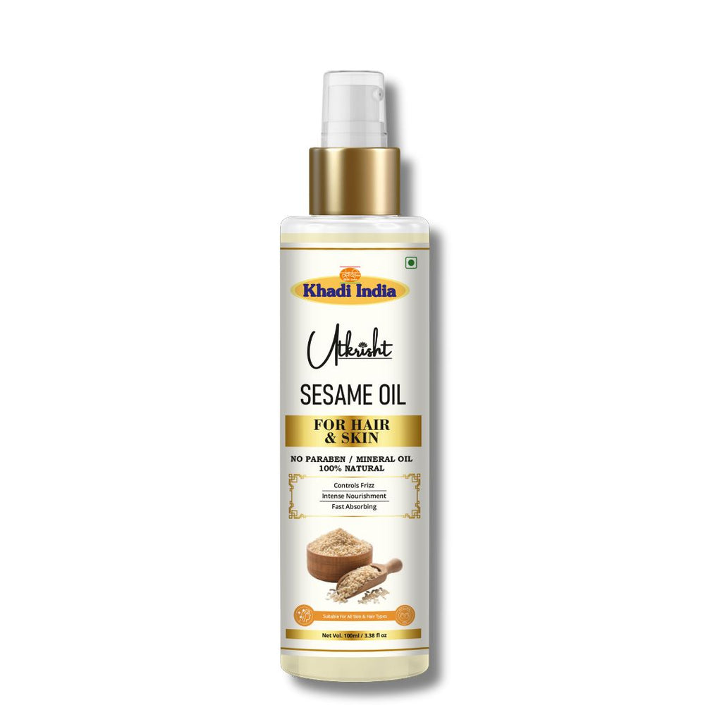 Utkrisht Khadi Sesame Hair & Skin Care Oil – 100% Pure & Natural Oil for Nourished Hair & Radiant Skin - 100ml
