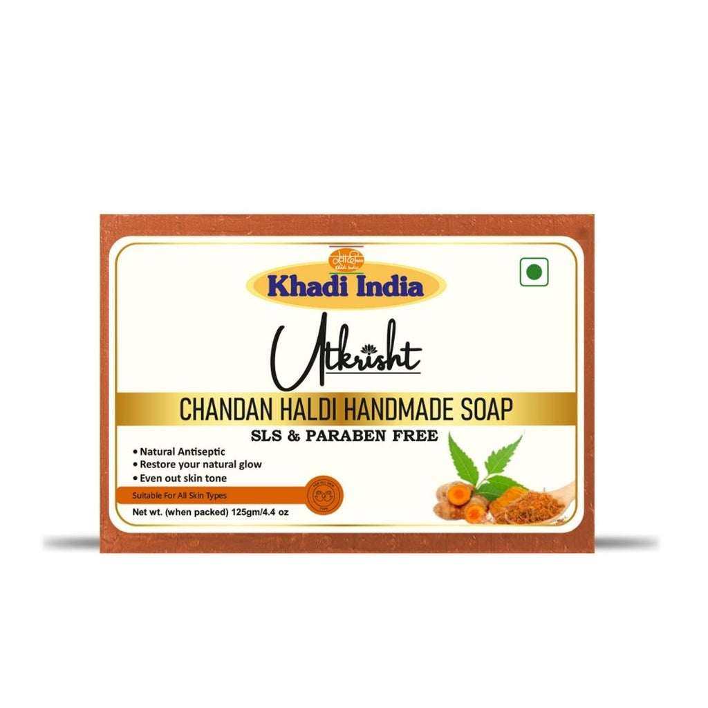 Handmade Chandan Haldi Soap – Ayurvedic Brightening and Anti-Acne Formula
