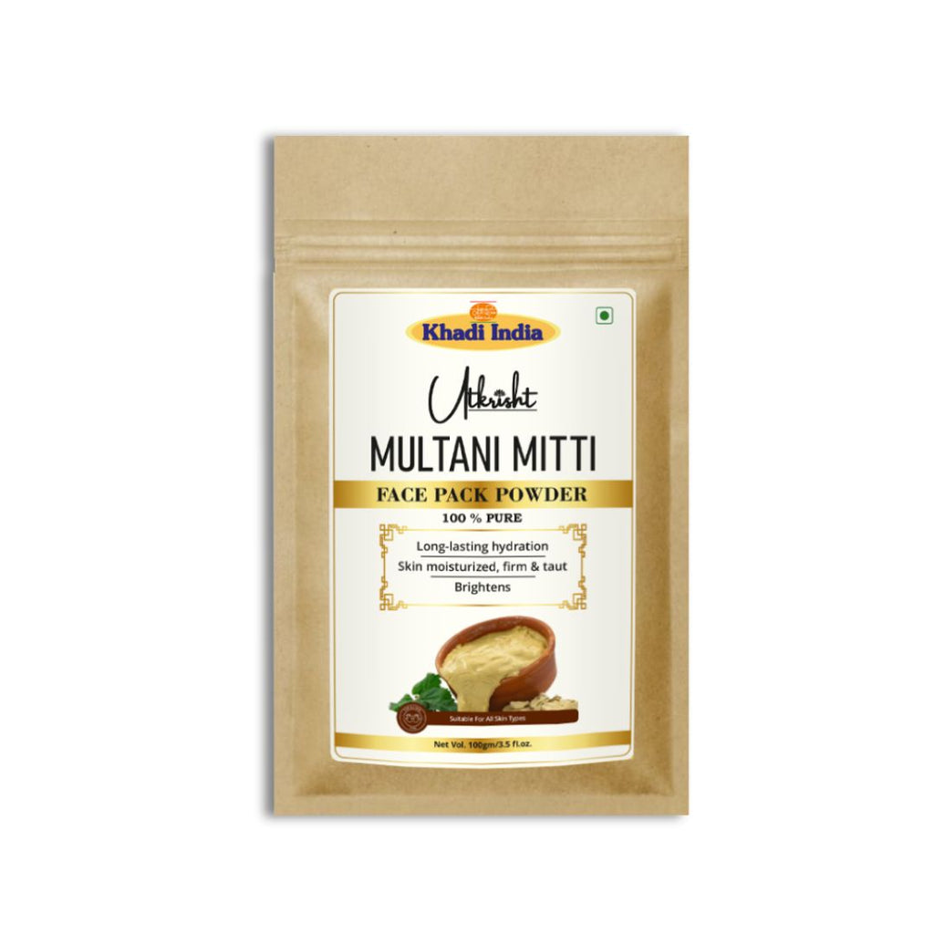 Utkrisht Khadi Multani Mitti Face Pack Powder – Natural Clay for Clear & Healthy Skin - 100gm