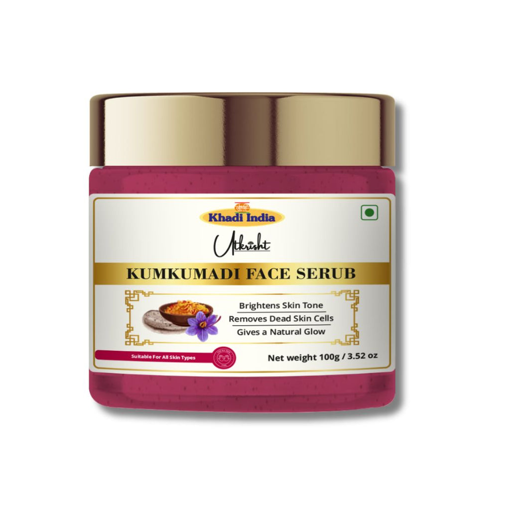 Utkrisht Khadi Kumkumadi Face Scrub 100 gm – Ayurvedic Exfoliator for Radiant & Even-Toned Skin