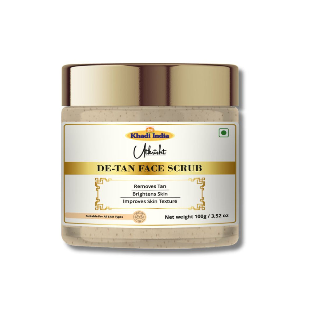 Utkrisht Khadi De-Tan Face Scrub 100 gm – Natural Exfoliator for Bright, Even-Toned Skin