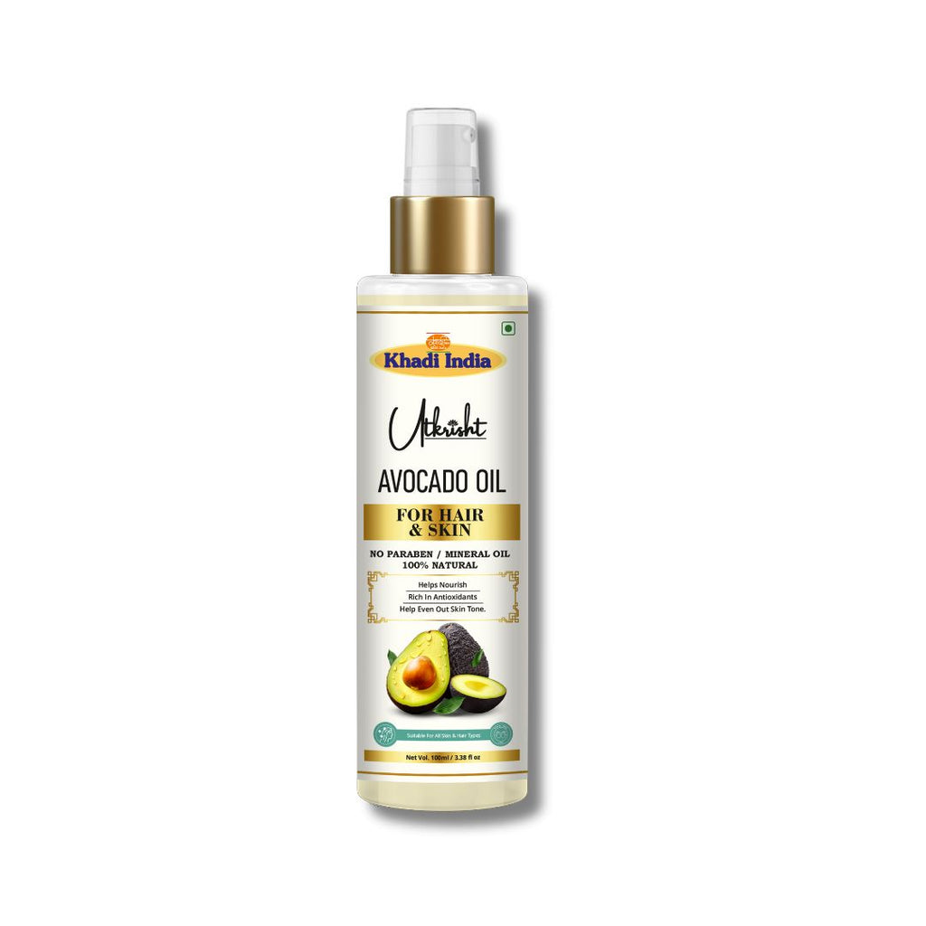 Utkrisht Khadi Avocado Hair & Skin Care Oil – 100% Pure & Natural Nourishing Oil for Healthy Hair & Radiant Skin - 100ml