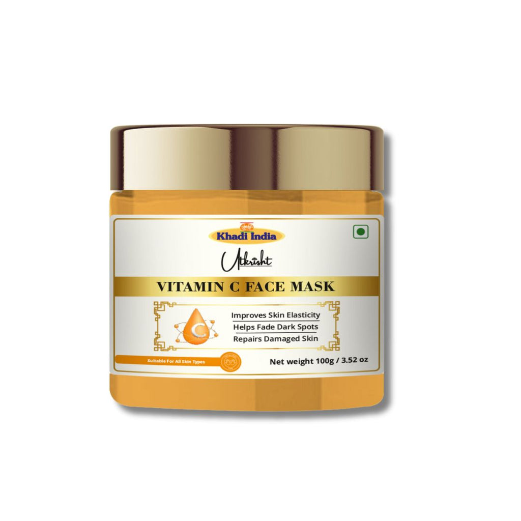 Utkrisht Khadi Vitamin C Face Mask – Brightening & Anti-Pigmentation Herbal Glow Mask (100g)