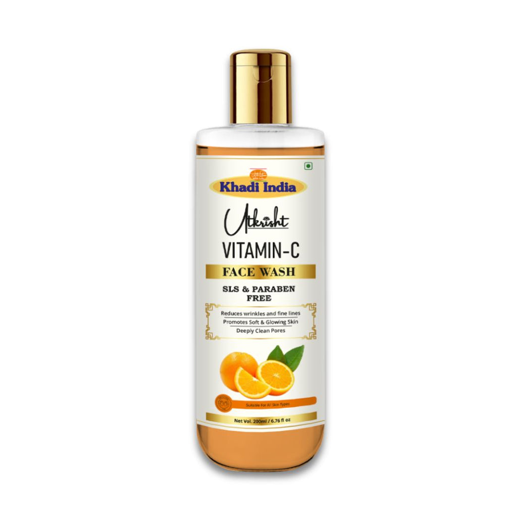 Utkrisht Khadi Vitamin C Face Wash – Brightening & Antioxidant-Rich Cleanser for Radiant Skin- 200ml