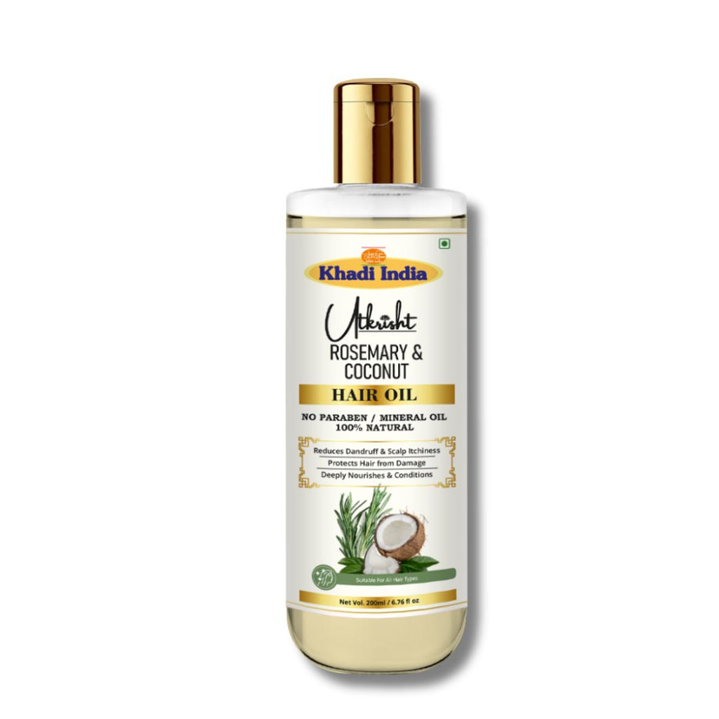 Utkrisht Khadi Rosemary & Coconut Hair Oil – Hair Growth & Scalp Nourishing Ayurvedic Blend – 200ml