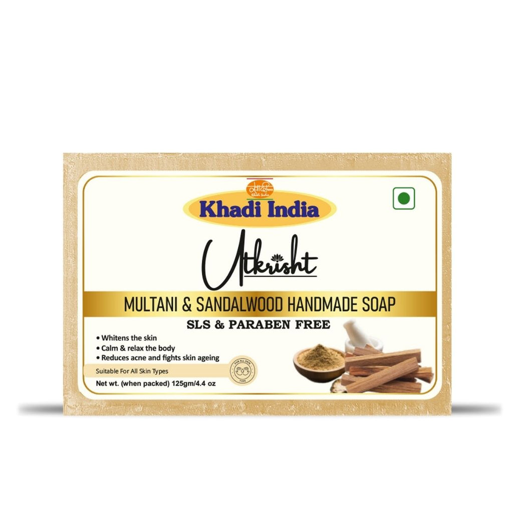 Handmade Multani Mitti & Sandalwood Soap – Deep Cleansing & Skin Brightening