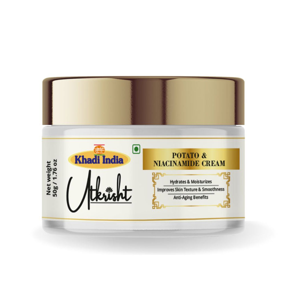Utkrisht Khadi Potato & Niacinamide Face Cream – Tan Removal & Skin Brightening Moisturizer (50gm)