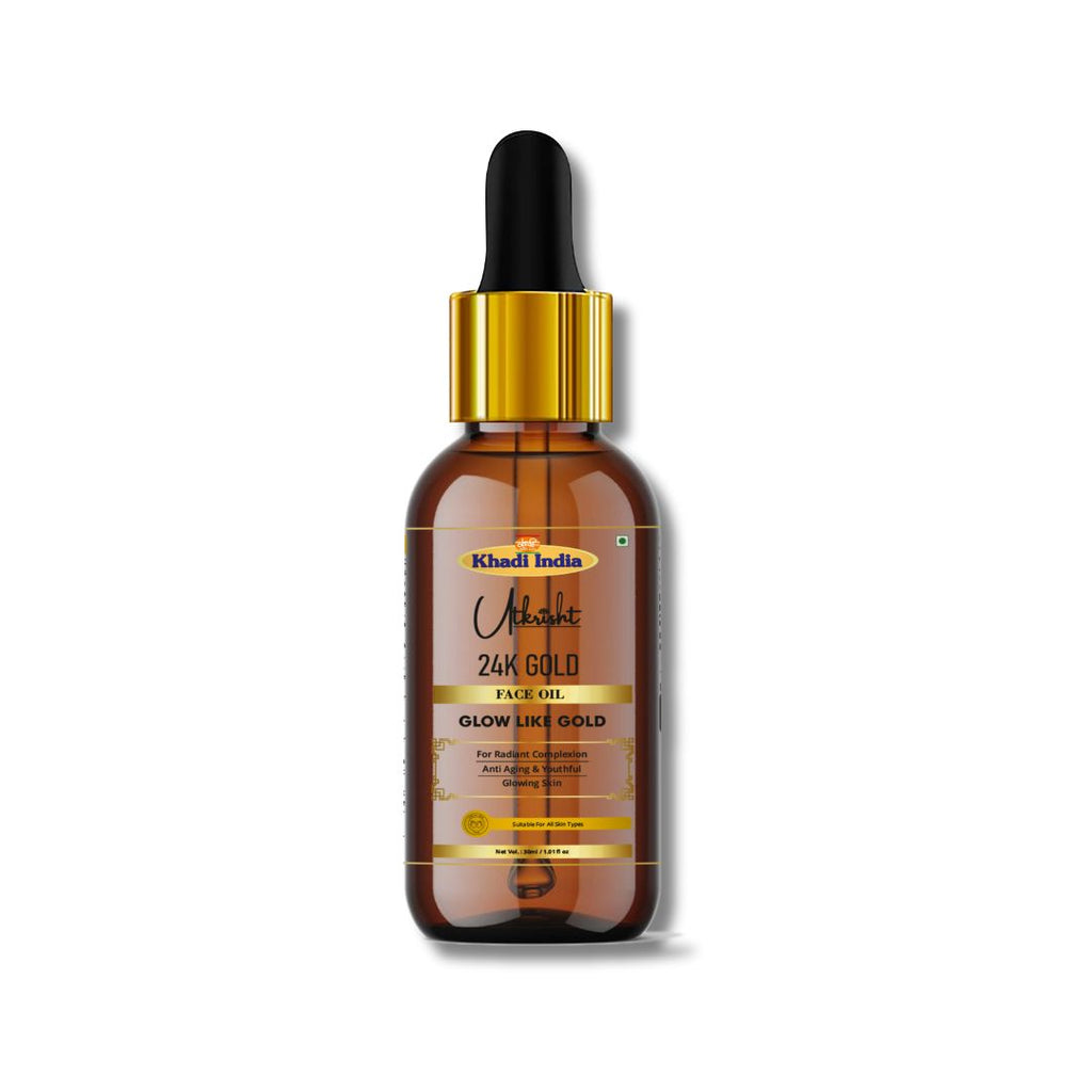 Utkrisht Khadi 24K Gold Face Serum – Anti-Aging & Radiance Booster with Pure Gold (30ml)