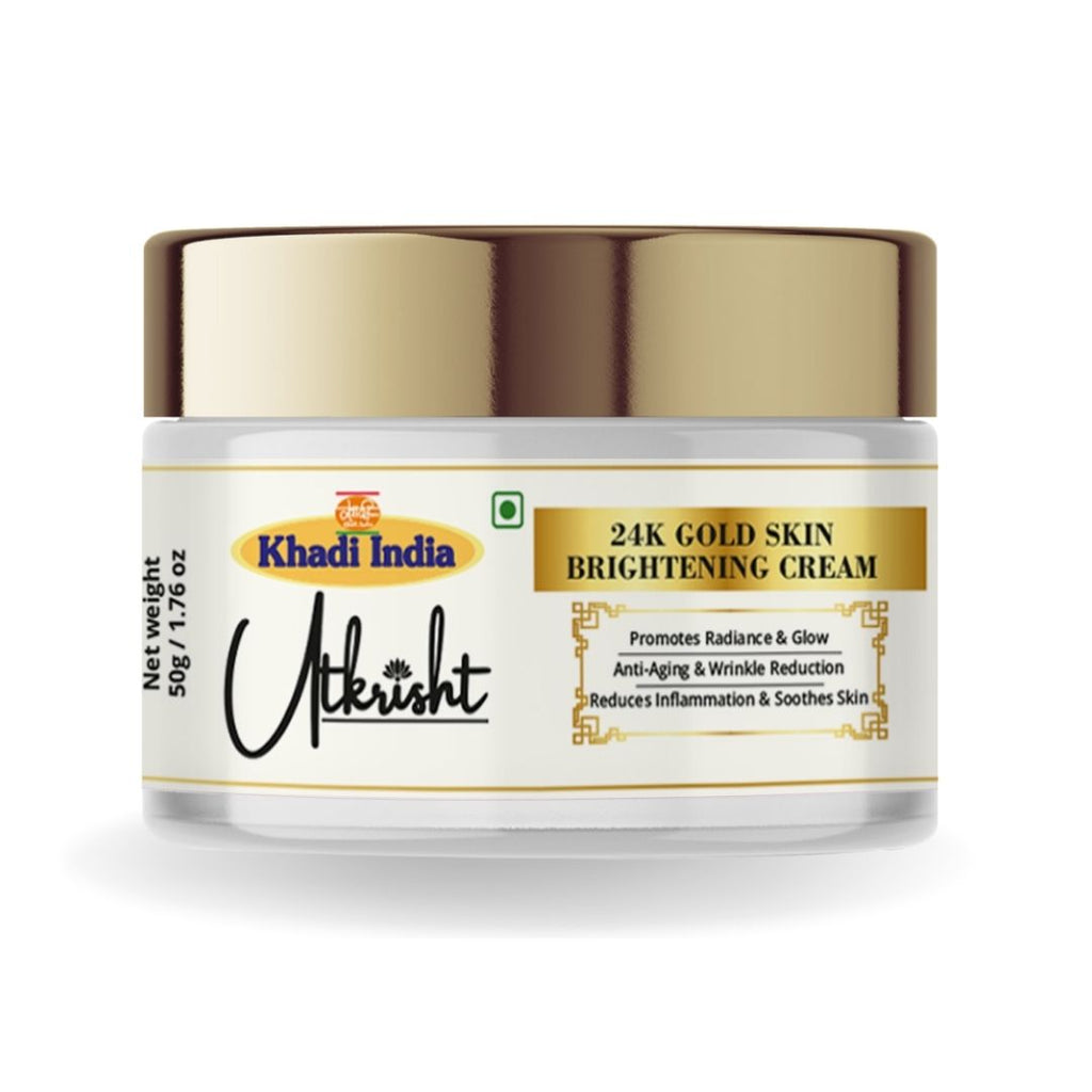 Utkrisht Khadi 24K Gold Face Cream – Luxury Anti-Aging & Radiance Boosting Moisturizer (50gm)