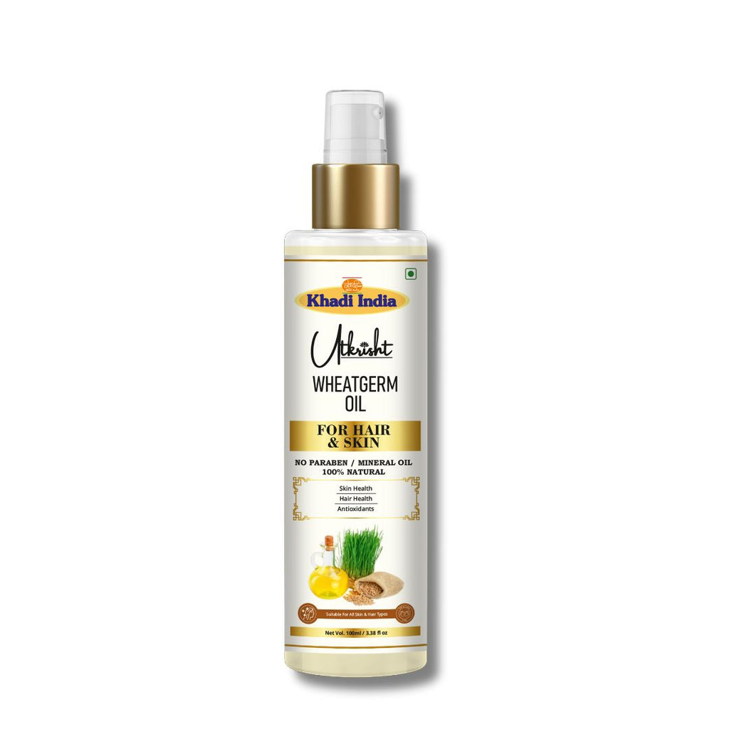 Utkrisht Khadi Wheatgerm Hair & Skin Care Oil – 100% Pure Cold-Pressed Oil for Healthy Hair & Radiant Skin - 100ml