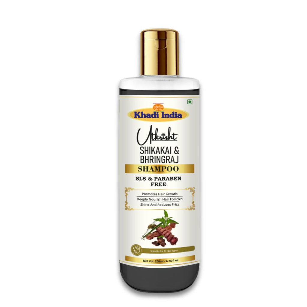 Utkrisht Khadi Shikakai & Bhringraj Hair Shampoo – Natural Hair Cleanser for Strength, Growth & Shine- 200ml