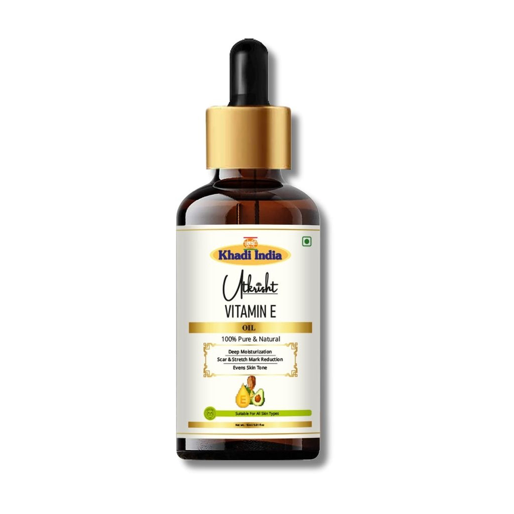 Utkrisht Khadi Vitamin E Essential Oil – 100% Pure & Natural | Skin Nourishing & Antioxidant-Rich Oil - 15ml