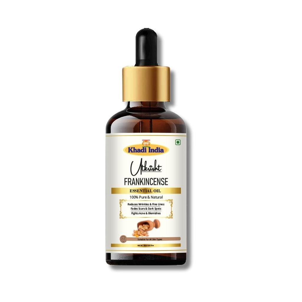 Utkrisht Khadi Frankincense Essential Oil – 100% Pure & Natural | For Skin Rejuvenation, Stress Relief & Aromatherapy - 15ml