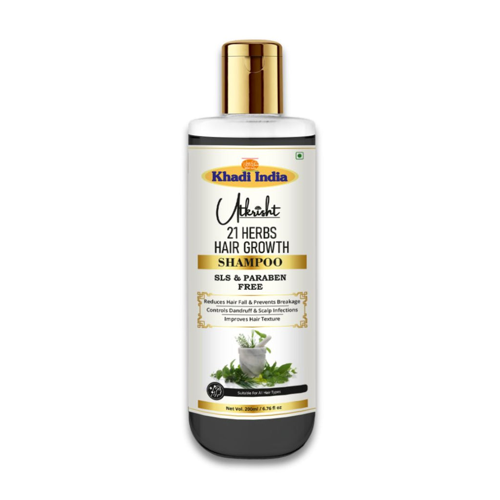 Utkrisht Khadi 21 Herbs Hair Shampoo – Ayurvedic Herbal Cleanser for Stronger, Healthier Hair - 200ml