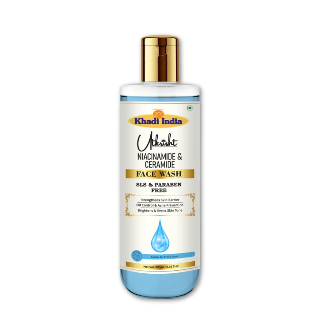 Utkrisht Khadi Niacinamide & Ceramide Face Wash – Skin Barrier Repair & Brightening Cleanser- 200ml