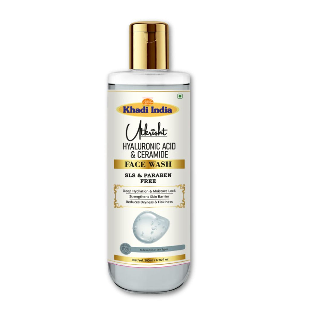 Utkrisht Khadi Hyaluronic Acid & Ceramide Face Wash – Deep Hydration & Skin Barrier Repair Cleanser- 200ml