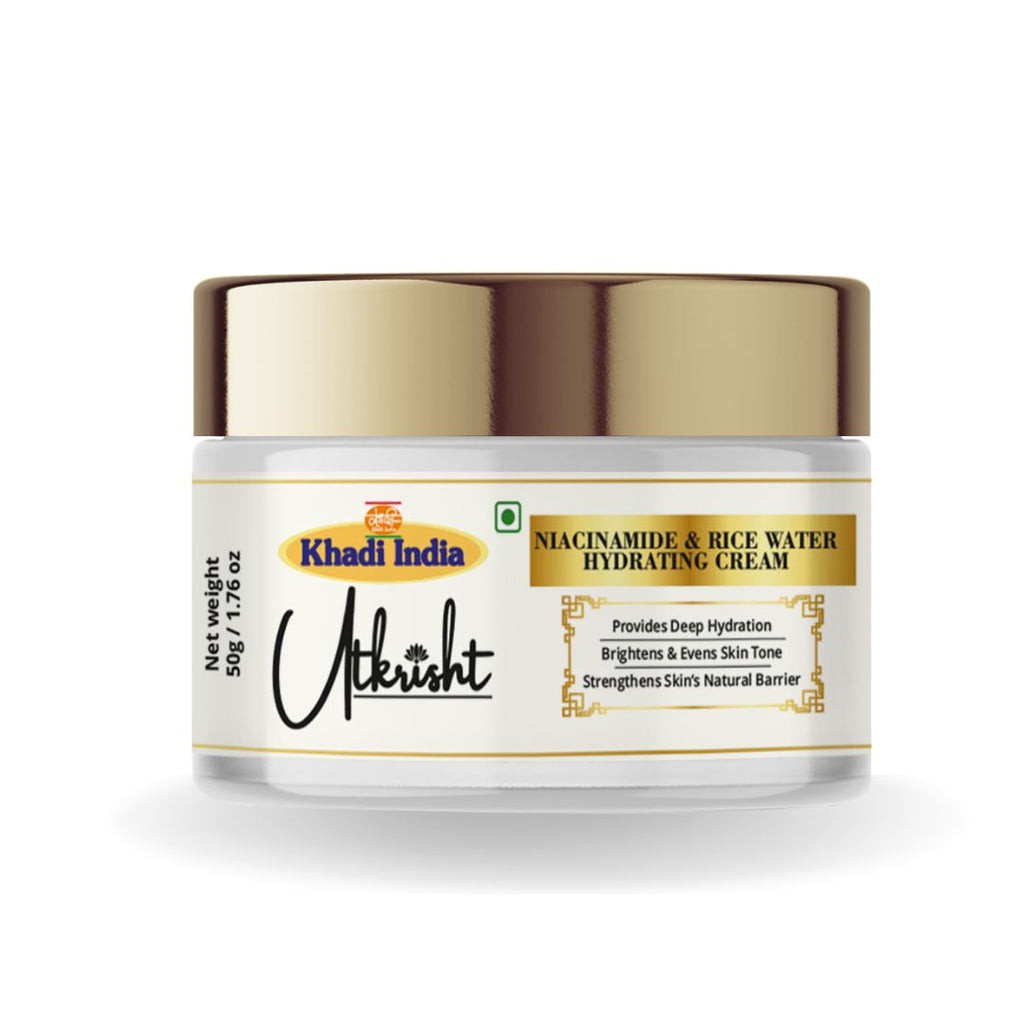 Utkrisht Khadi Niacinamide & Rice Water Hydrating Cream – Brightening & Deep Moisture (50gm)