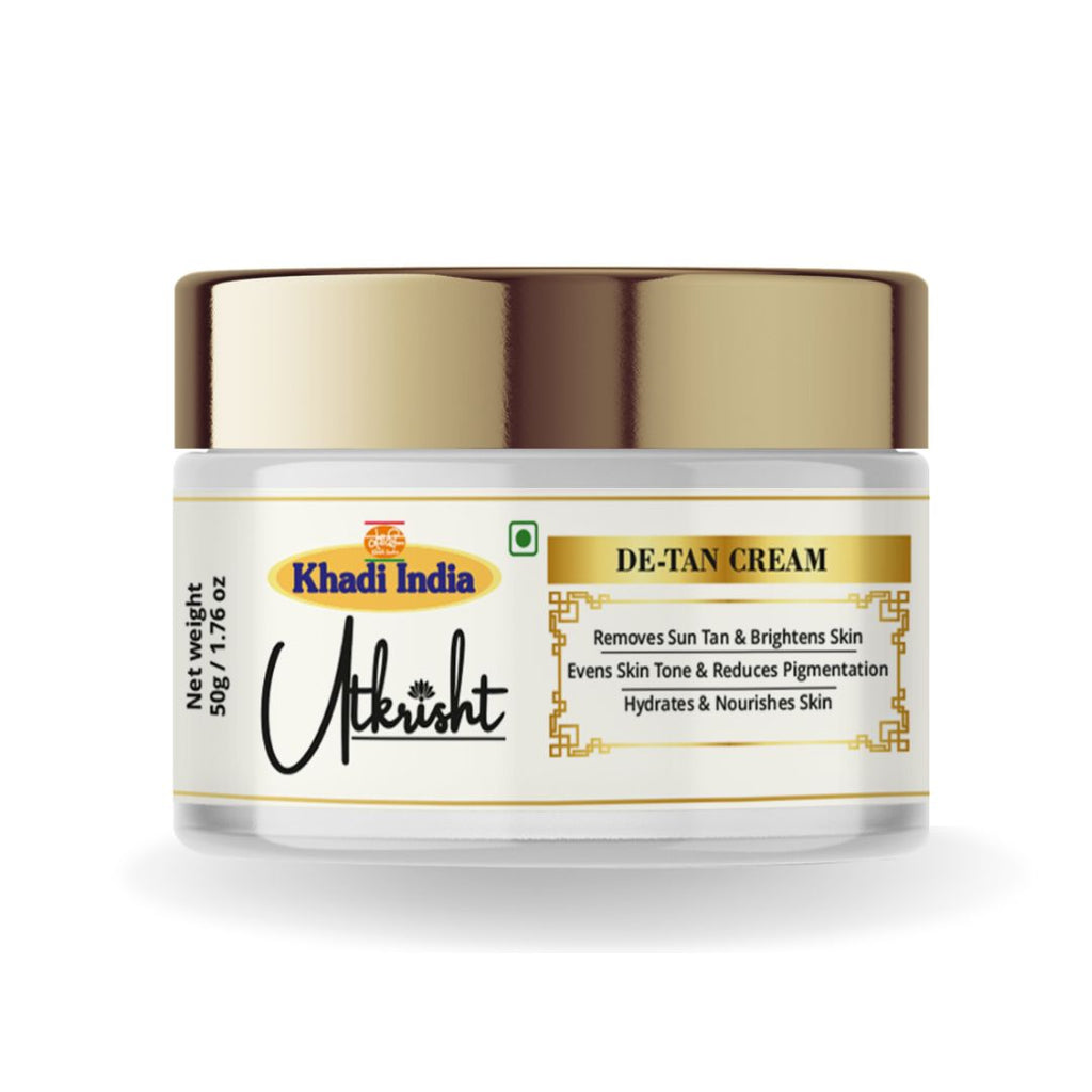 Utkrisht Khadi De-Tan Face Cream – Skin Brightening & Tan Removal Moisturizer (50gm)