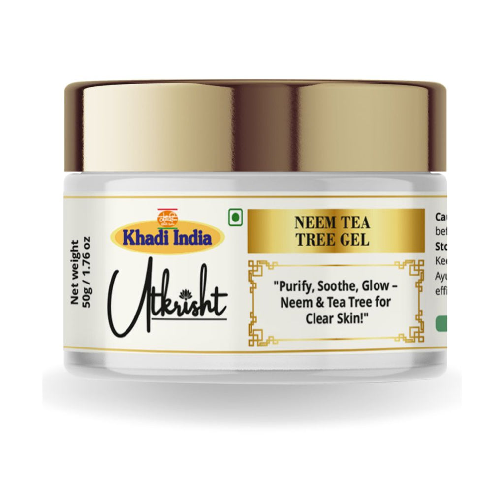Utkrisht Khadi Neem & Tea Tree Face Gel – Purifying & Acne-Fighting Gel for Clear Skin - 50gm