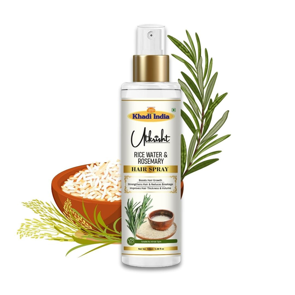 Utkrisht Khadi Rice Water & Rosemary Hair Toner – Hair Growth Boosting Mist for Stronger, Thicker Hair