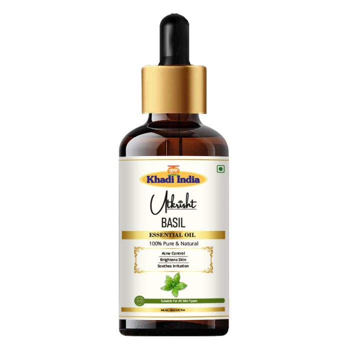 Utkrisht Khadi Basil Essential Oil - 100% Pure & Natural - 15ml