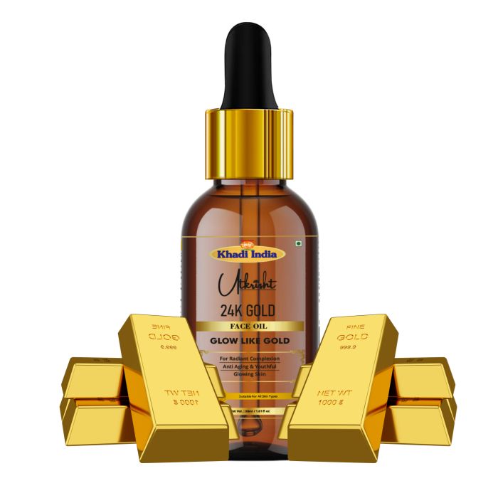 Utkrisht Khadi 24K Gold Face Oil - Glow Like Gold
